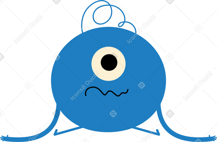 sad blue character Illustration in PNG, SVG