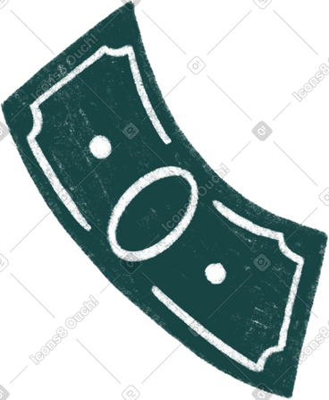 Dark green banknote PNG, SVG