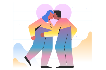 Man and woman sharing a kiss PNG, SVG