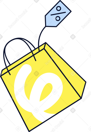 shopping bag with sale tag PNG, SVG