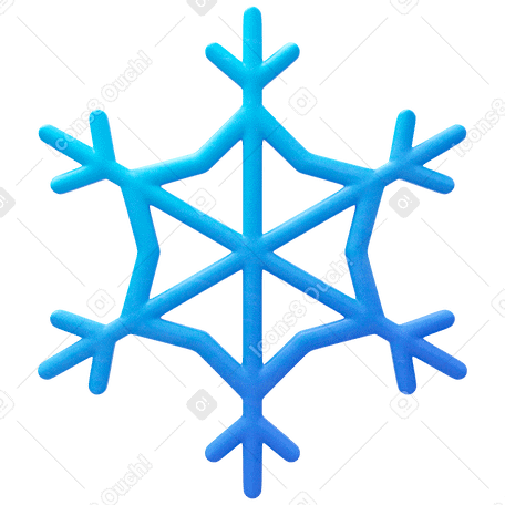 3D snowflake Illustration in PNG, SVG