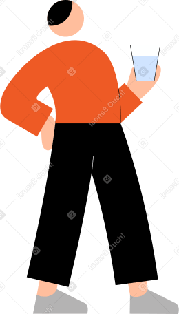 young man with a glass of water PNG, SVG