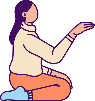 sitting woman with outstretched arm PNG, SVG