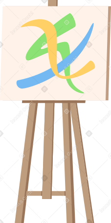 easel with a painting Illustration in PNG, SVG
