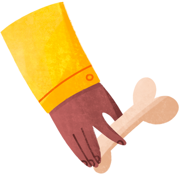 hand with bone PNG, SVG