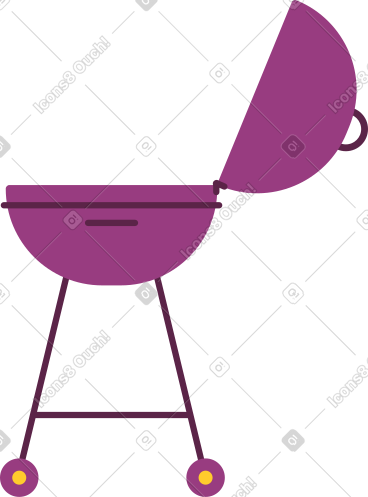 Iron burgundy barbecue PNG, SVG