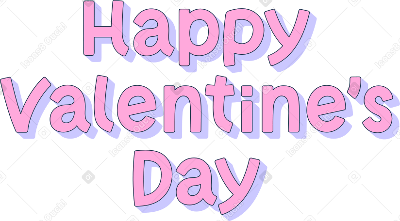 lettering happy valentine's day в PNG, SVG