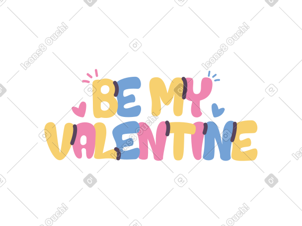 lettering be my valentine PNG, SVG