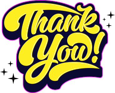 lettering thank you yellow text PNG, SVG