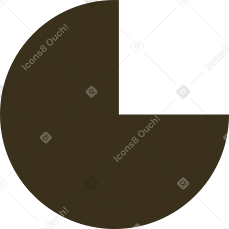 brown pie chart Illustration in PNG, SVG