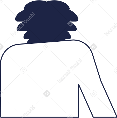 man with voluminous hairstyle view from back PNG, SVG