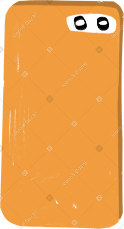 back of a yellow phone Illustration in PNG, SVG