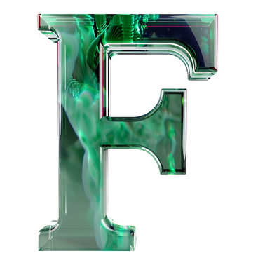 Emerald letter f PNG, SVG