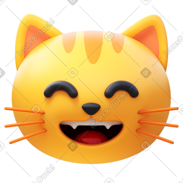 Grinning cat with smiling eyes PNG, SVG