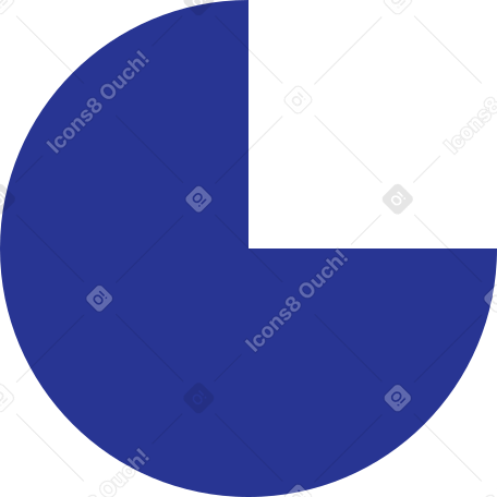 pie chart dark blue Illustration in PNG, SVG