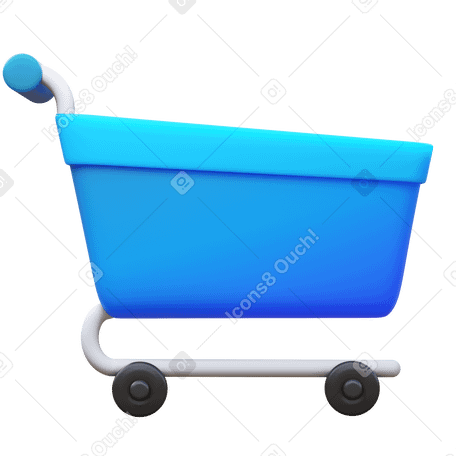 3D shopping cart PNG, SVG