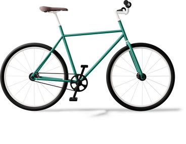 Vista laterale della bici da città verde PNG, SVG