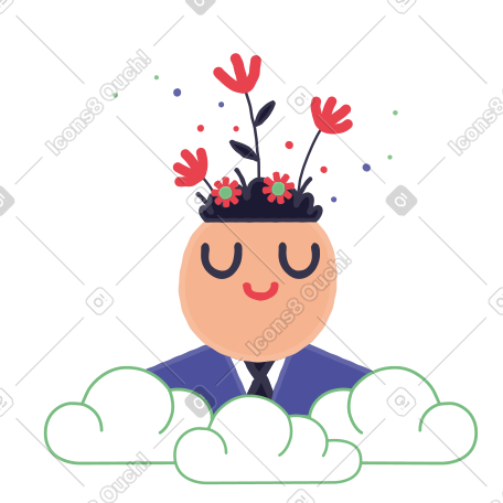 幸福的人头与花 PNG, SVG