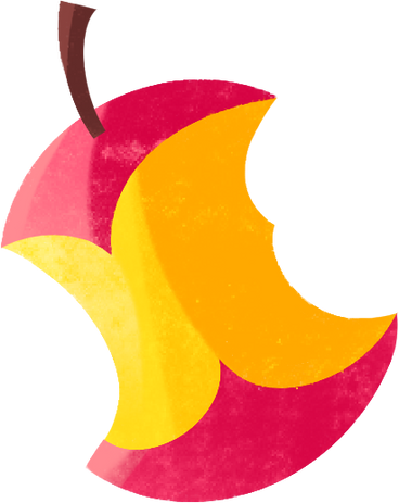 gnawed apple PNG, SVG