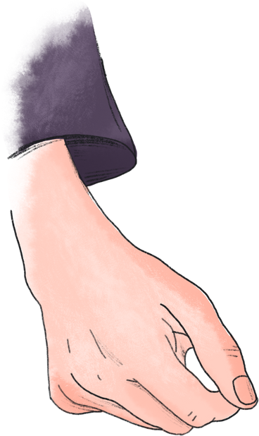 Man's hand in a black sleeve PNG, SVG