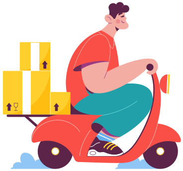 Man delivery animated illustration in GIF, Lottie (JSON), AE
