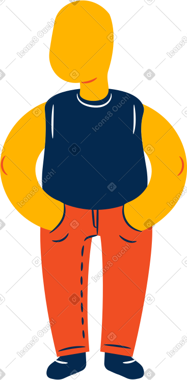 Chubby boy standing PNG, SVG