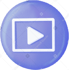 blue round button with video sign в PNG, SVG