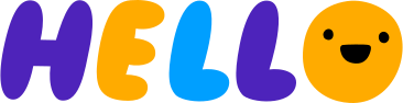Schriftzug aufkleber geschwollener mehrfarbiger hallo-text animierte Grafik in GIF, Lottie (JSON), AE