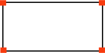 Umrissrahmen mit roten quadraten in den ecken PNG, SVG