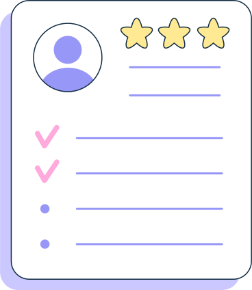 resume card with stars and photo PNG, SVG