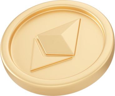 Liegende goldene ethereum-münze PNG, SVG