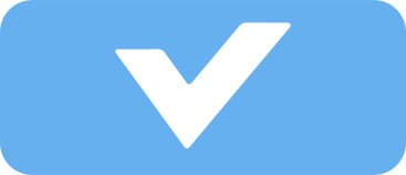 Blauer knopf mit weißem häkchen PNG, SVG