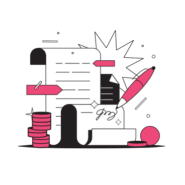 Signing a financial contract animated illustration in GIF, Lottie (JSON), AE