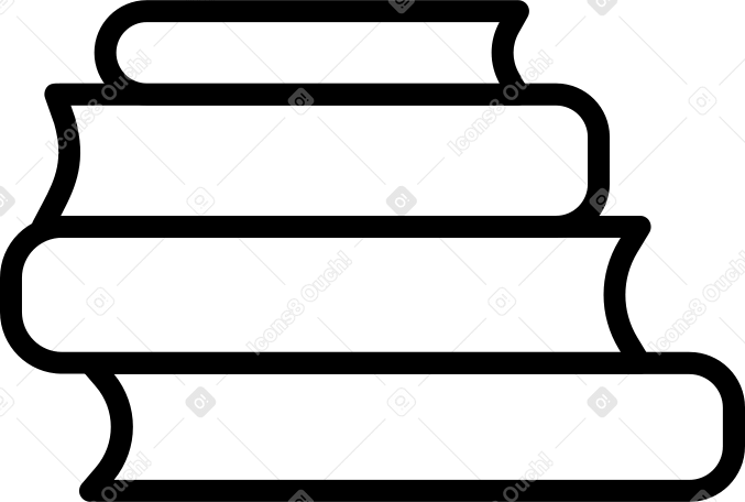 four books are in a stack Illustration in PNG, SVG