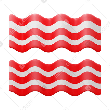 3D bacon PNG、SVG