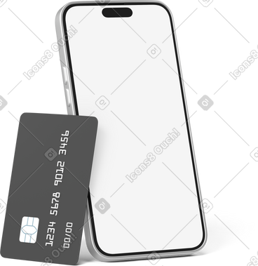 Phone and card standing PNG, SVG