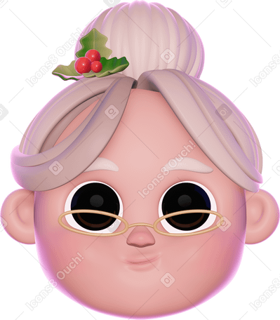 3D mrs claus icon PNG, SVG
