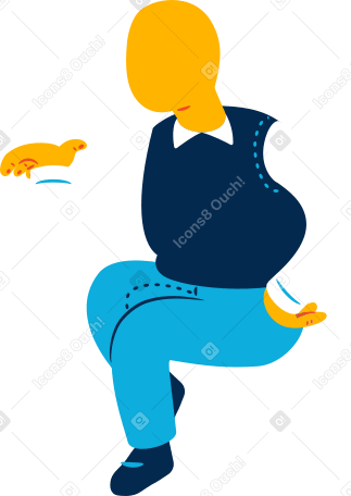 chubby old man sitting PNG, SVG