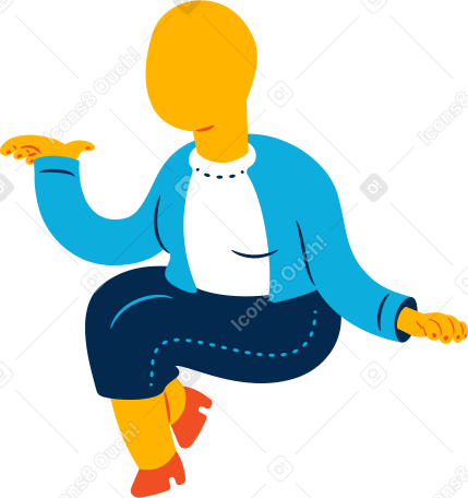 chubby old woman sitting Illustration in PNG, SVG