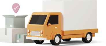 delivery truck and cardboard boxes PNG, SVG
