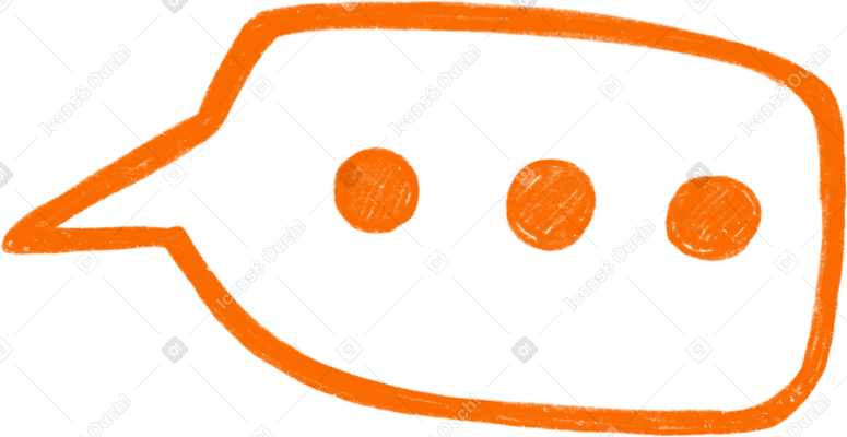 orange bubble with three dots PNG、SVG