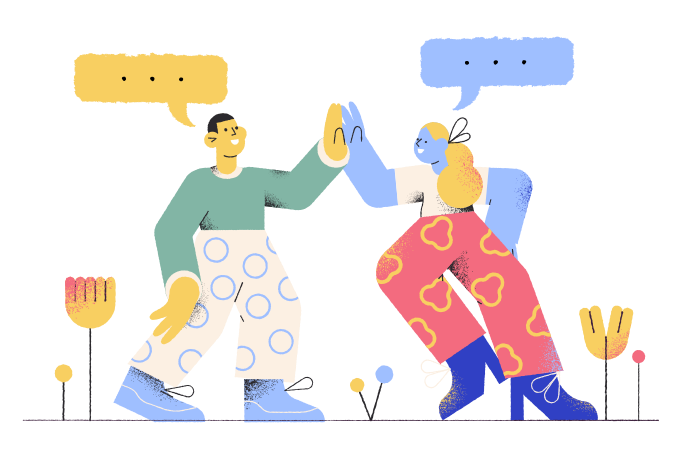 Friends meeting Illustration in PNG, SVG