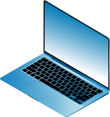 blue realistic laptop PNG, SVG