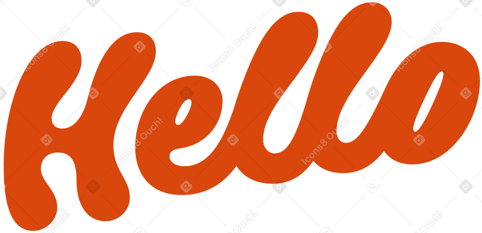 lettering hello text PNG, SVG
