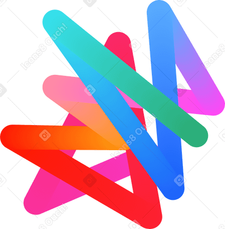 rainbow tangled line PNG, SVG
