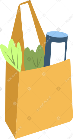 paper bag with groceries PNG、SVG