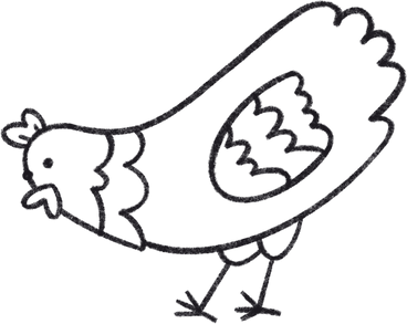 Chicken pecking food from the ground PNG, SVG