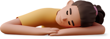 young woman sleeping on arms PNG, SVG