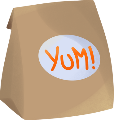 paper bag with food PNG, SVG
