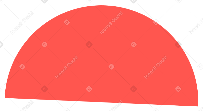 Полукруг красный в PNG, SVG